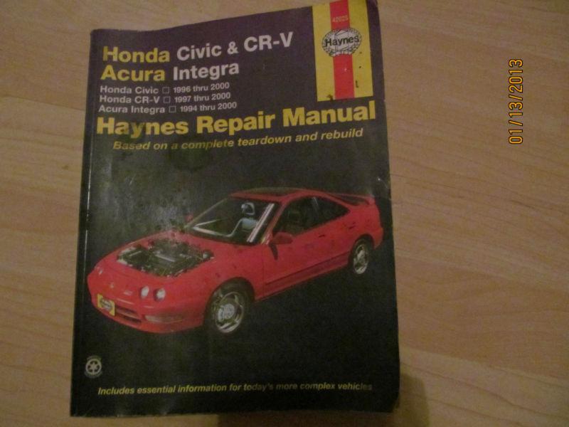 Honda civic & cr-v acura integra haynes repair manual