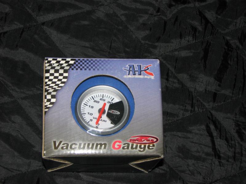 Apc white face 2 1/4"  vacuum glo gauge universal meter "new!"