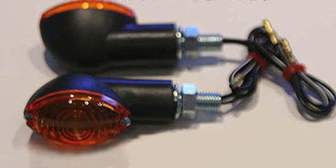 Marker lights, mini-stalk, ultra small, blk (s/f) amber 25-8350