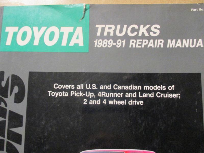 Chilton Toyota pickup Truck 4runner land cruiser service manual 1989-1991, US $12.50, image 2