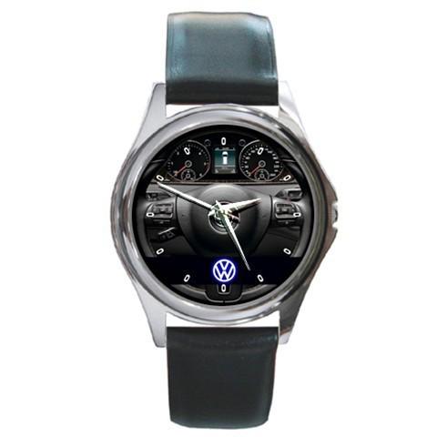 Hot customize volkswagen vw polo r line stereng wheel sport leather watch
