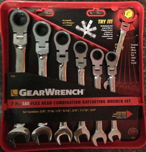 Gearwrench 9700 7pc. standard sae flex head combination ratcheting wrench set