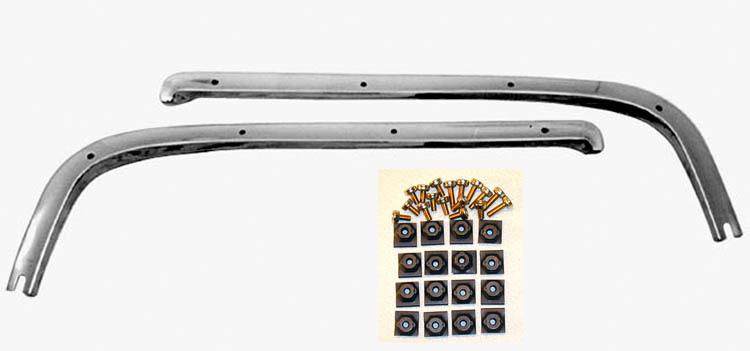 New! 1964-1966  mustang top boot molding trim chrome convertible pair & hardware