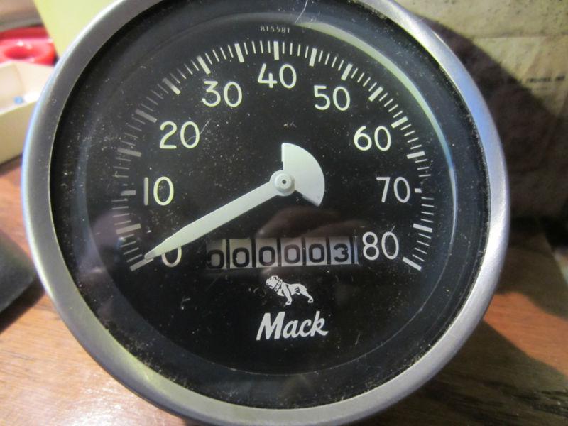 Vintage new nos mack speedometer truck part w/brackets  3 miles