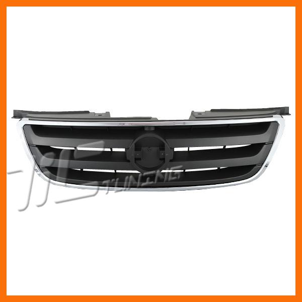 02-04 nissan altima chrome frame gray insert front plastic grille front