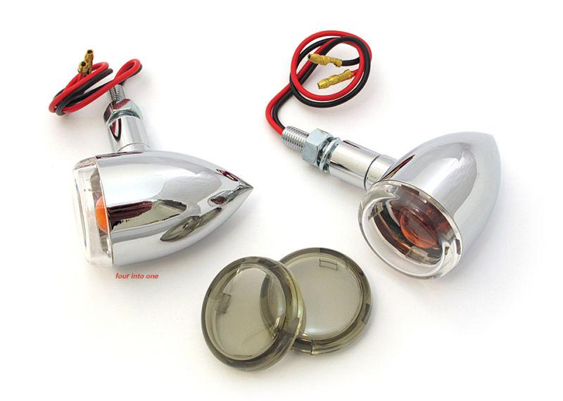 Buy Chrome Mini Deuce Marker Lights/Turn Signals • Clear/Smoke Stud