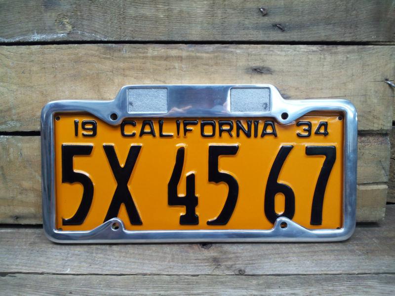 Buy 1929 1939 CA LICENSE PLATE FRAME W TAG TABS FORD HOT ROD RAT STREET VTG STYLE in