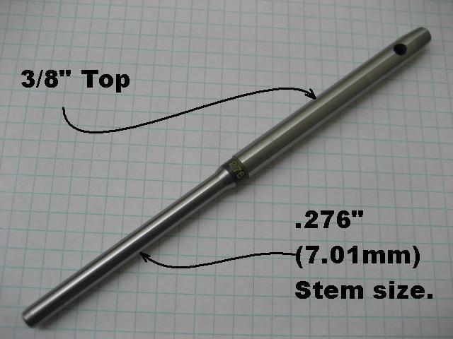 Valve seat cutting pilot 3/8" top  /.276" (7.01mm) stem/guide size.