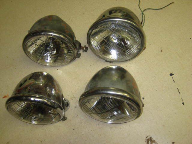 4 LOT Vintage FOG KING TELEOPTIC Light Lamp Copper Brass Car Custom Bike, US $179.95, image 2