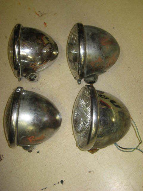 4 LOT Vintage FOG KING TELEOPTIC Light Lamp Copper Brass Car Custom Bike, US $179.95, image 3
