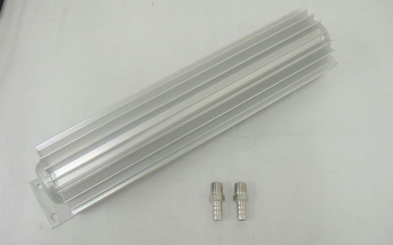 1 day super sale 12" aluminum finned transmission cooler dual line pass trans