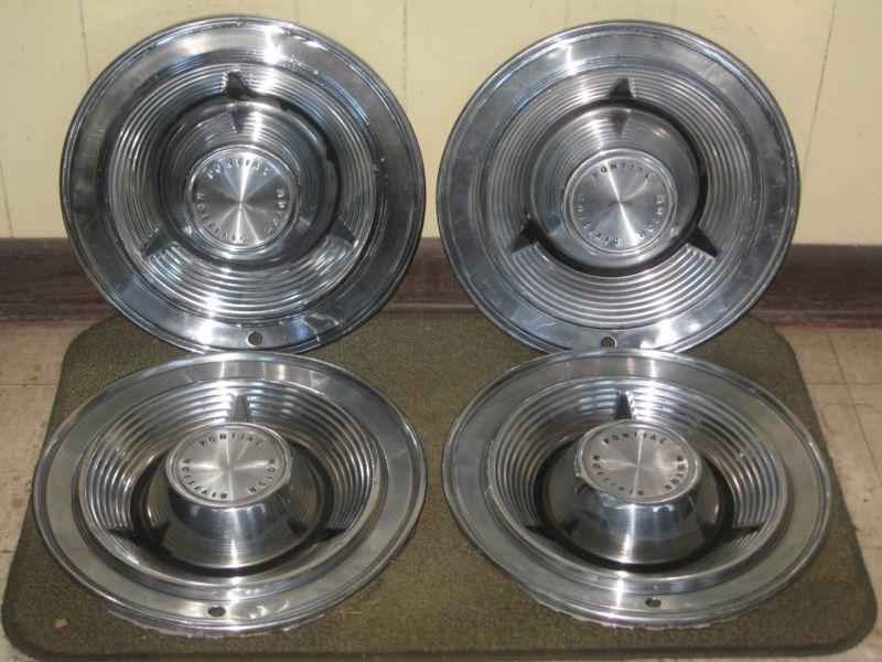 60 61 62 63 pontiac 14" hub caps set of 4 wheel covers 