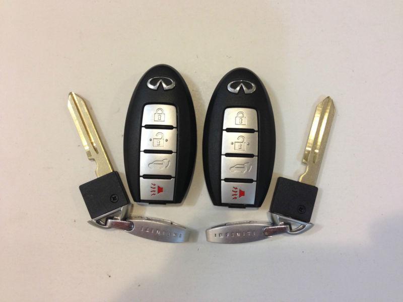 Lot of 2 infiniti fx35 fx50 ex35 smart key less entry uncut insert remote 08-10