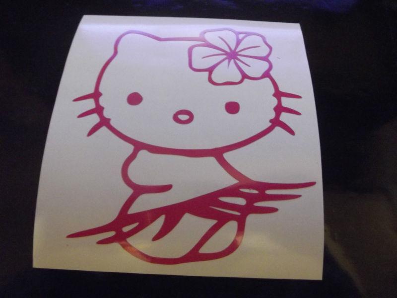 Hello kitty hula dancer logo car window  decal sticker (pink)  