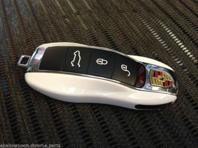 Glossy white painted car fob remote key case casing housing cover replacement