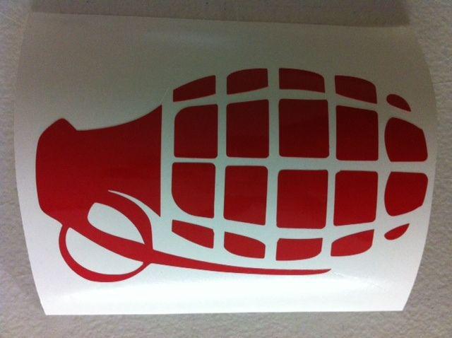 Cool grenade jdm red car sticker decal 5x3(a) race racing toyota honda mazda rx7