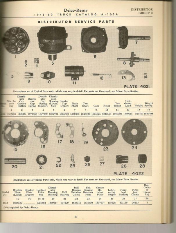 Purchase 1946 1953 DelcoRemy Electrical Service Parts Truck Catalog A