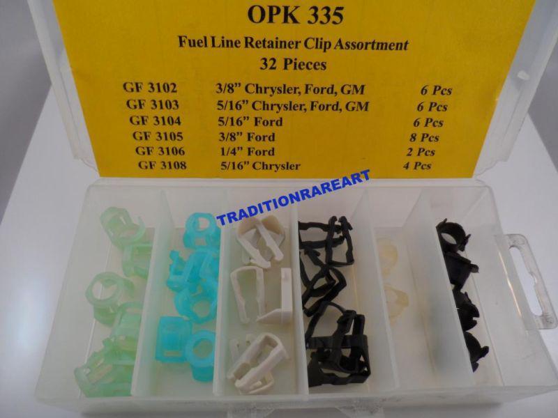 Opk335 fuel line retainer clip assortment 32 piecec