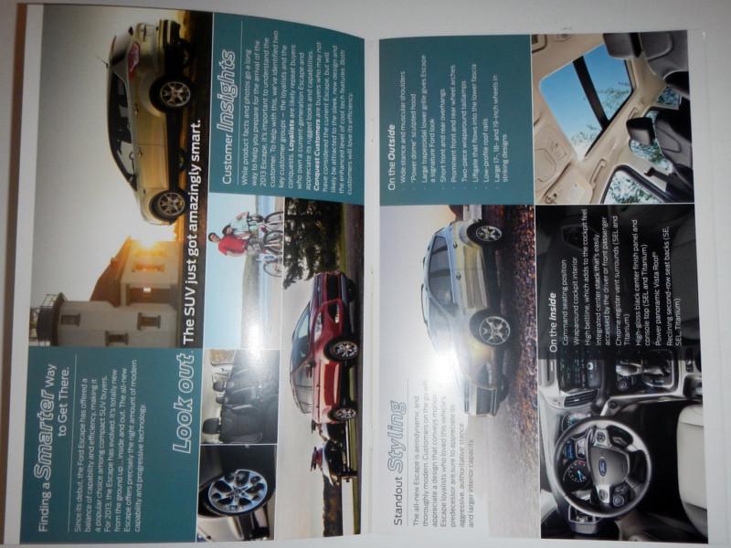2013 FORD ESCAPE PACKAGING GUIDE BROCHURE, US $7.99, image 2