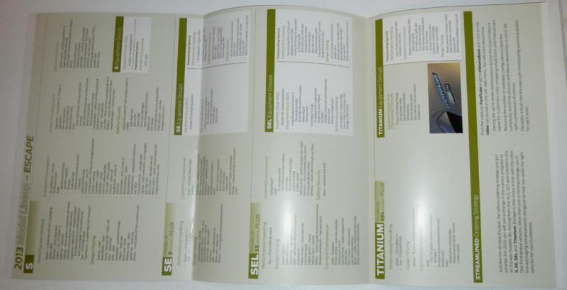 2013 FORD ESCAPE PACKAGING GUIDE BROCHURE, US $7.99, image 4