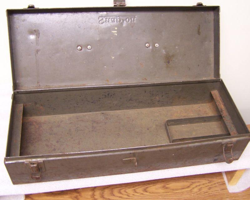 SNAP ON VINTAGE METAL TOOL BOX WITH LEATHER HANDLE, US $5.00, image 2
