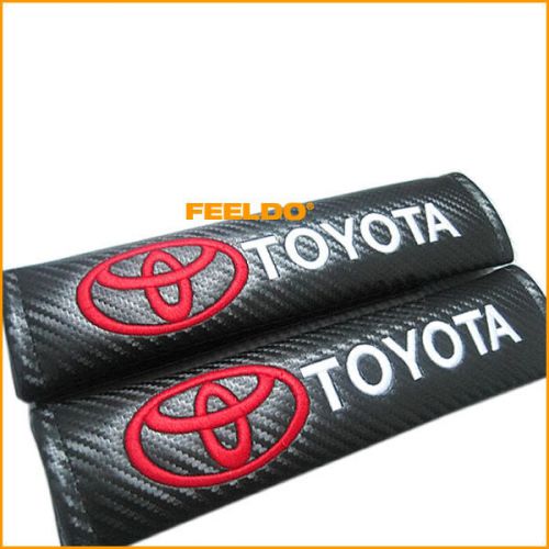 2x car carbon fiber texture seat belts cover shoulder pads for toyota #3115