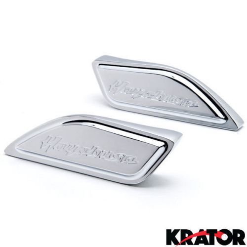 Gsxr gsx1300r hayabusa busa 1999-2014 chrome side tank pad cover caps engraved