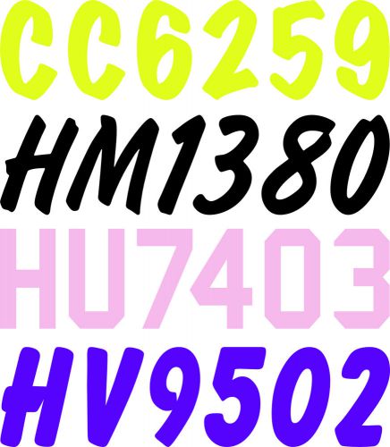 2 colors snow machine custom sled registration numbers  snowmobile  arctic cat