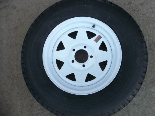 Two st205/75r15 radial boat,camper, trailer tires load range c 5 on 4.5" wheels