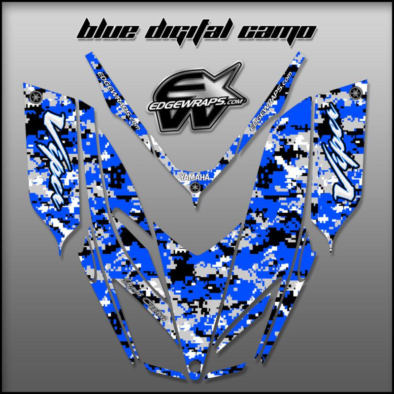 New  yamaha, viper, 700, 600,  snowmobile graphics kit - blue digital camo