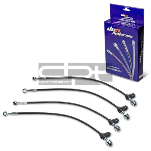 Cu2/dc5 replacement front/rear stainless hose black pvc coated brake lines kit