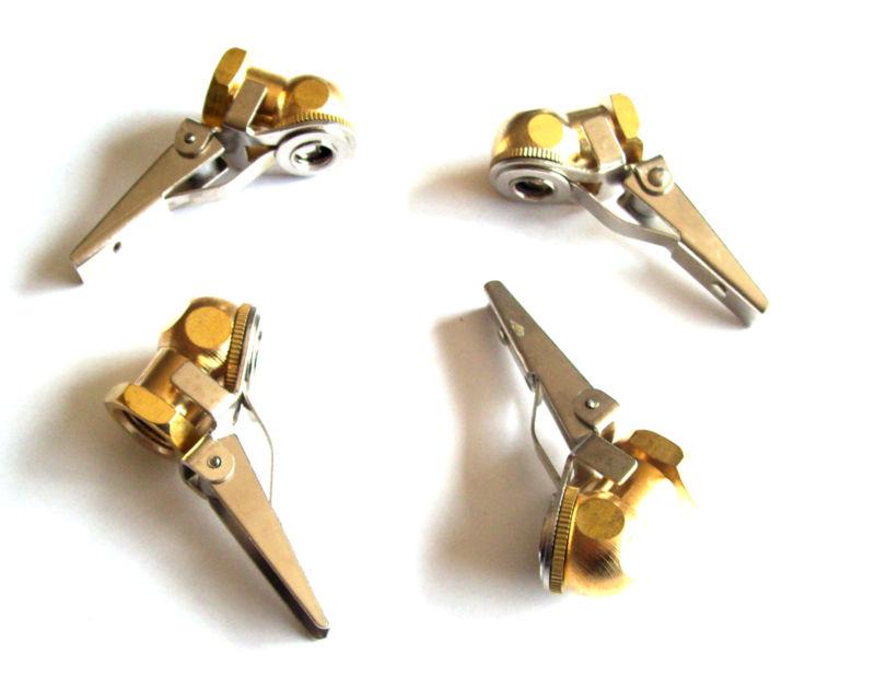 4 brass angled lock-on tire inflator air chucks curved