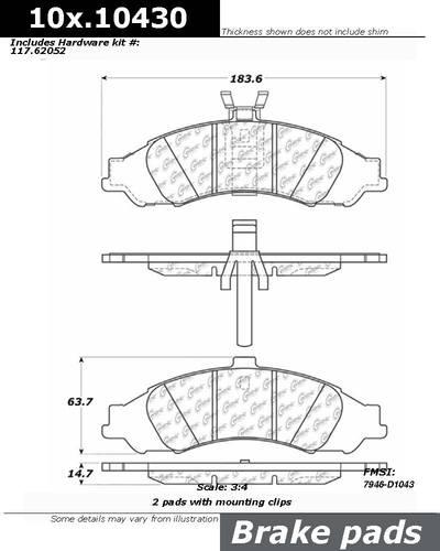 Centric 106.10430 brake pad or shoe, front