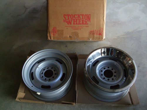 Gm rally wheels 4 ea.  15 x 6,  powered coated silver.
