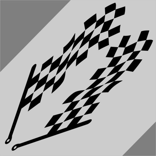 Car truck vinyl stickers hood decals checkered flags #cg167