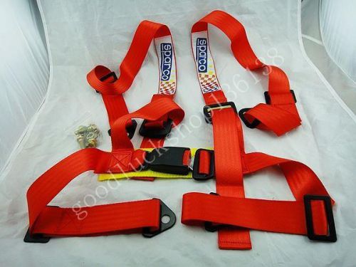 Universal 4 point racing auto car safety harness strap seat belt bolt in jdm red