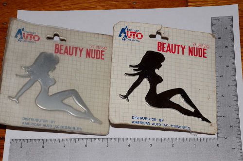 2x american auto accessories beauty nude girl playboy for tire mud flap 1/16"