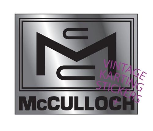 Vintage go kart, mcculloch sticker, decal, reproduction