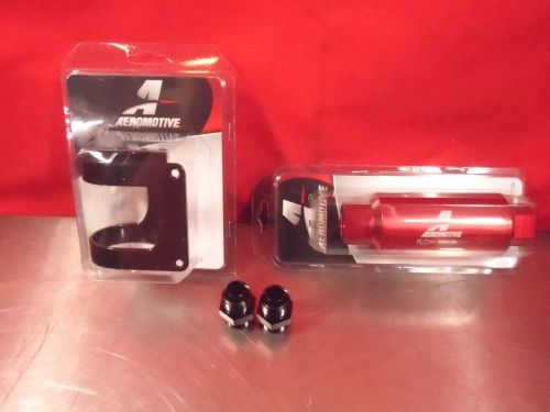 Aeromotive 12335 40 micron orb-10 red filter w/ 10-an fittings 12701 2" bracket