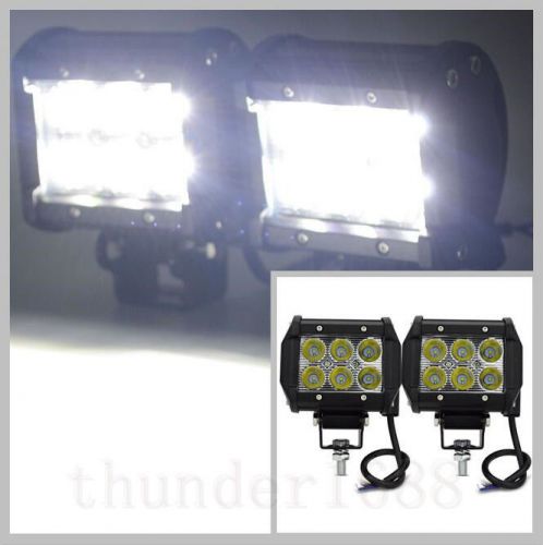 2x 18w cree 6 led work light bar spot offroad lamp truck boat jeep suv atv car