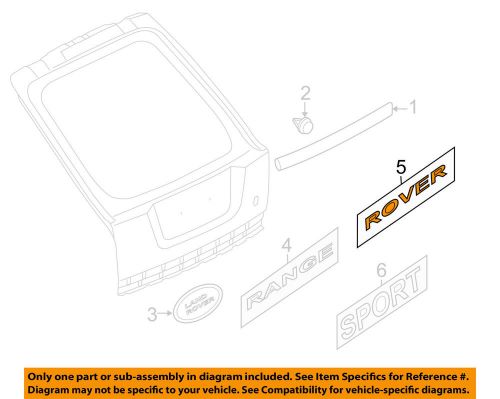 Oem land rover rear lift gate emblem badge nameplate dab500280mbj 06-10 sport