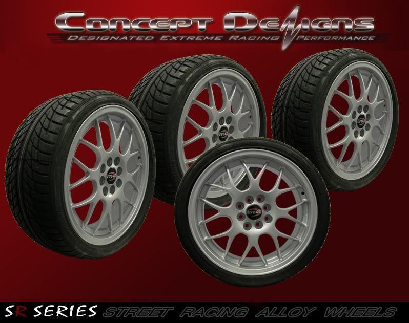 17" evoke m5 wheel rim tire package 4 lug (4x100/114.3) silver new