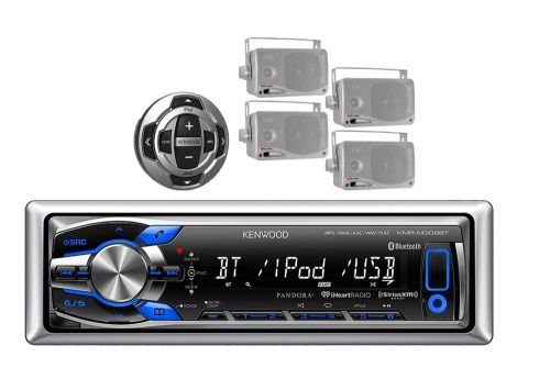 Marine new kenwood pandora mp3 usb bluetooth radio,4 speakers+ wired remote pkg