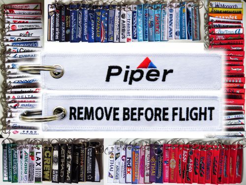 Piper company keyring keychain tag remove before flight part for pilots owners