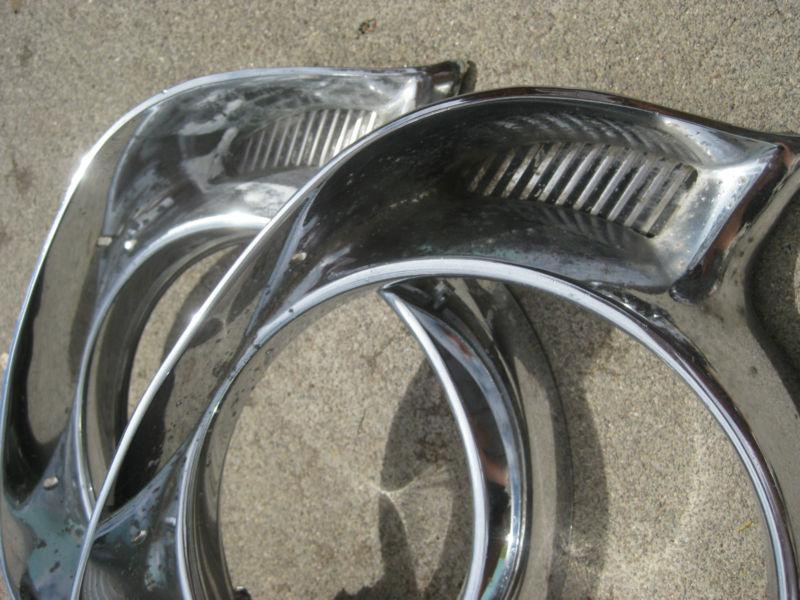 1956 56 Cadillac Caddy headlight bezels rings trim 2 sets (4 rings), US $49.00, image 9