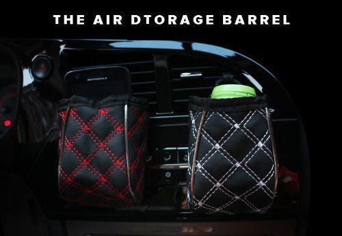 1pcs black/red auto car air ourdoor storage box bag mobile phone drink holder