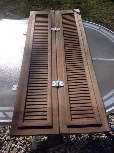 Teak louvered cabin doors