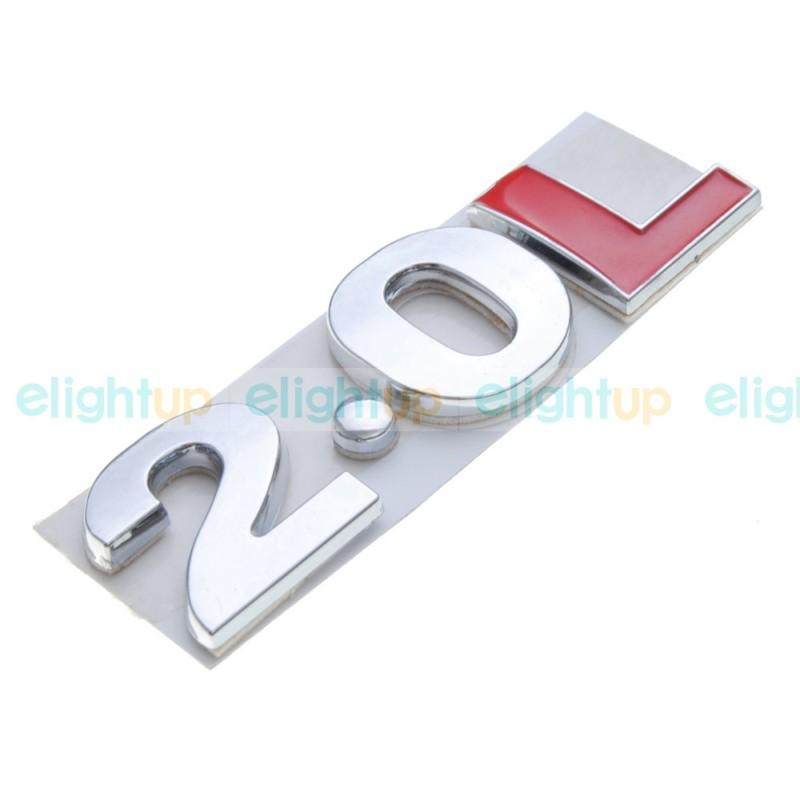 Auto car metal front grill side emblem stickers decal accessories 2.0l letter