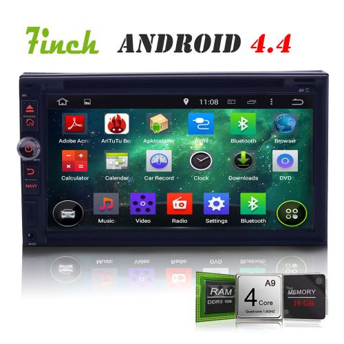 Head unit 2din 7"android 4.4 os car stereo gps radio 1080p quad-core obd2 usb sd