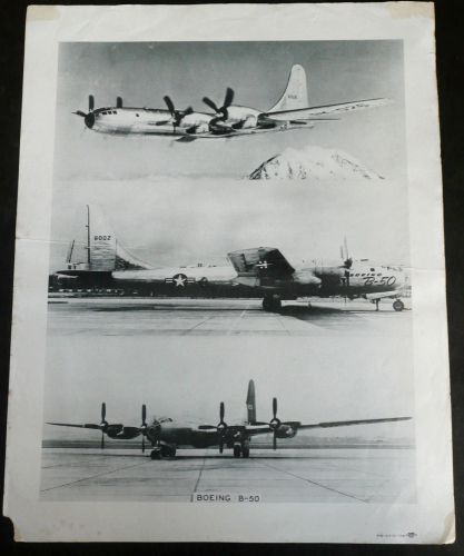 Propeller driven, 4-engine, heavy bomber boeing b-50 superfortress vintage print